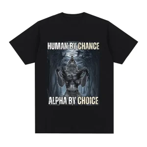 Alpha By Choice Wolf Funny Meme T-Shirt 1