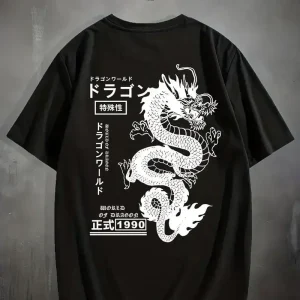 China Totem Dragon Print Men's T-shirt 1