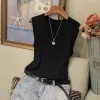 2024 Summer Women's Sleeveless O-Neck Knitted Blouse: Elegant Casual Tank Top 2