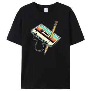 Men's Short Sleeve 80s Cassette Tape T-Shirt 1