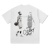 Stephen Curry Short Sleeve Old NBA American Star Printed T-Shirt 5