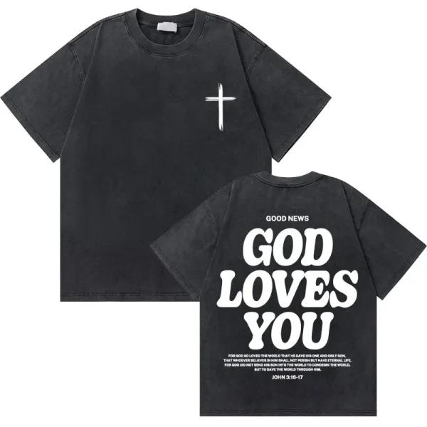 Washed Vintage Christian Jesus Good News T-Shirt 1