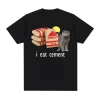 I Eat Cement Cursed Cat Funny Meme T-shirt 3