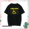 Novelty Leg Day Graphic Printed Bodybuilder T-Shirt 3