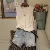 2024 Summer Women's Sleeveless O-Neck Knitted Blouse: Elegant Casual Tank Top 3