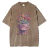 Heavyweight Pure Cotton T Shirts Flowers Emerging Out of Human Eyes and Heads Graphic T-shirts Vintage Van Gogh Style Mens Tops 5