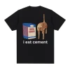 I Eat Cement Cursed Cat Funny Meme T-shirt 2