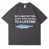 He Eats for a Lifetime Funny Meme T-Shirt 3