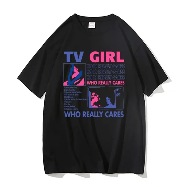 TV Girl Who Really Cares Graphic Print T-Shirt 1