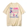 TV Girl Who Really Cares Graphic Print T-Shirt 6