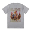 I Love Roosters Funny Meme T-Shirt 4