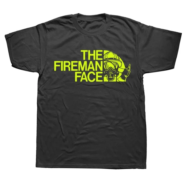 Funny Firefighter Face T-Shirt 1