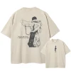 Men's Streetwear Washed Apricot White Oversized T-Shirt 2